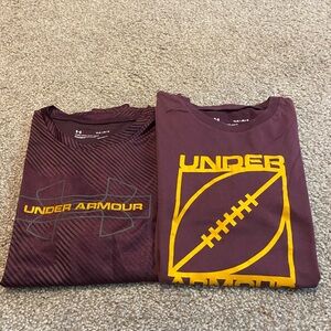 Under Armour Maroon and Yellow T-Shirt Duo